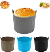 2 stks Siliconen Muffin Pannen met Borstel, 7 Cup Siliconen Bun Muffin Lade Ronde Non Stick Bakvorm Air Fryer Cake Mallen Muffin Cake Cups Siliconen Cupcake Mallen voor Yorkshire Pudding Bakken (Zwart