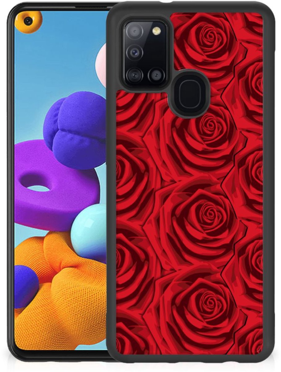 Samsung Galaxy A21s Skin Case Red Roses