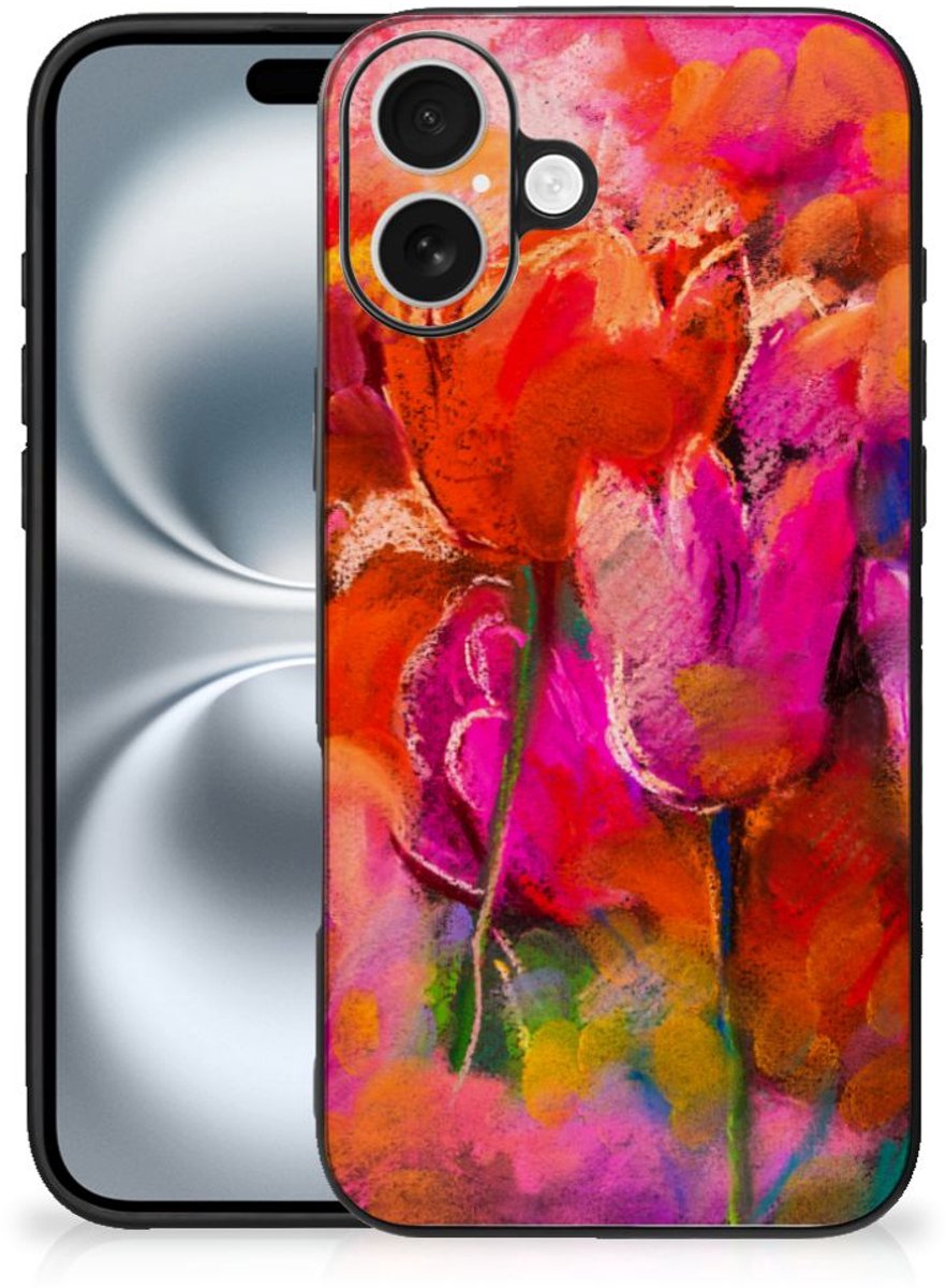 Kleurrijke Telefoonhoesje iPhone 16 Plus Tulips