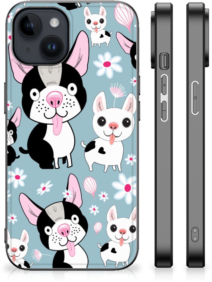 Back Cover voor iPhone 15 Plus Dierenprint Telefoonhoesje Hondjes