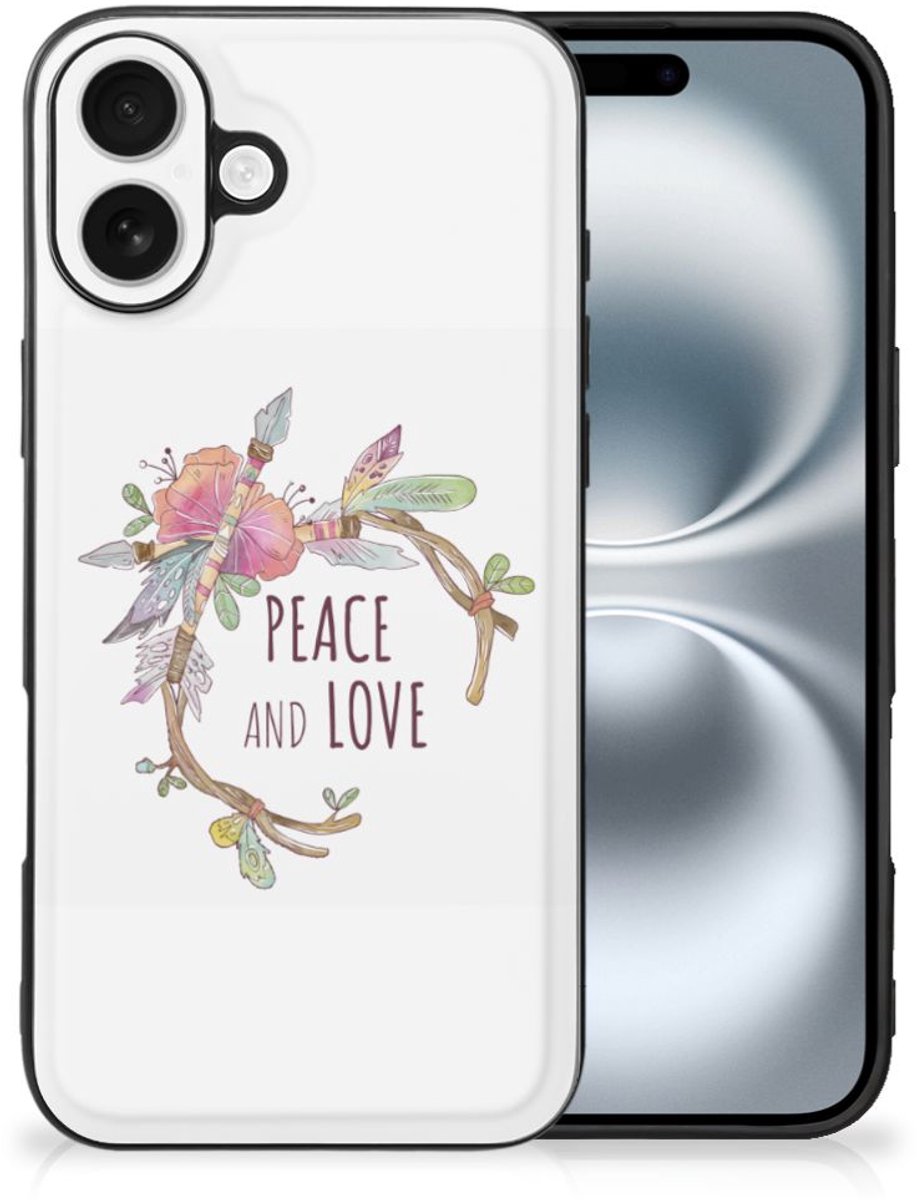 Back Cover voor iPhone 16 Hoesje Boho Text
