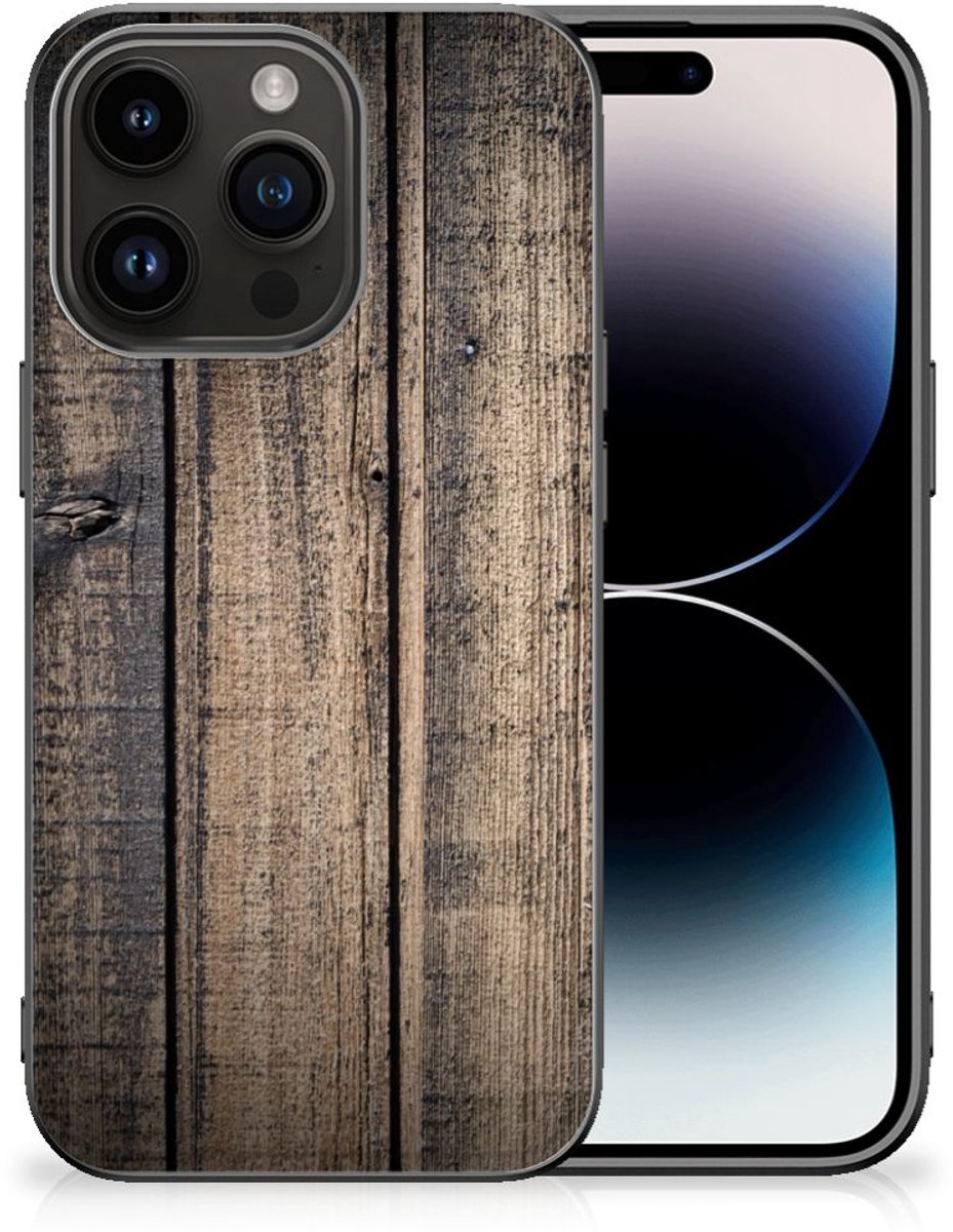 iPhone 15 Pro Houten Print Telefoonhoesje Steigerhout