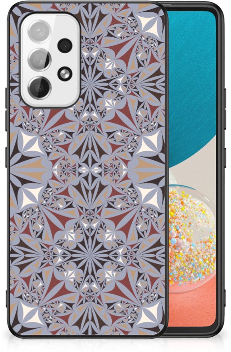 Samsung Galaxy A53 Marmeren Print Telefoonhoesje Flower Tiles