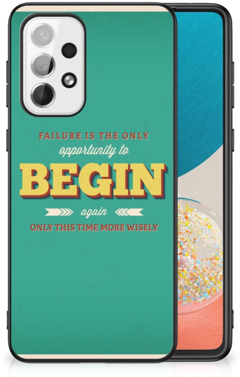 Back Cover voor Samsung Galaxy A73 Telefoon Hoesje met tekst Quote Begin