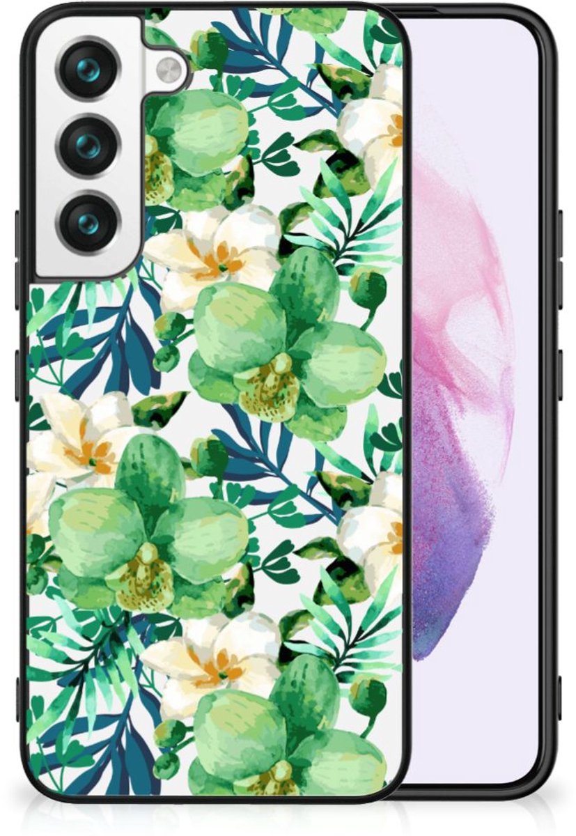Samsung Galaxy S22 Bloemen Hoesje Orchidee Groen