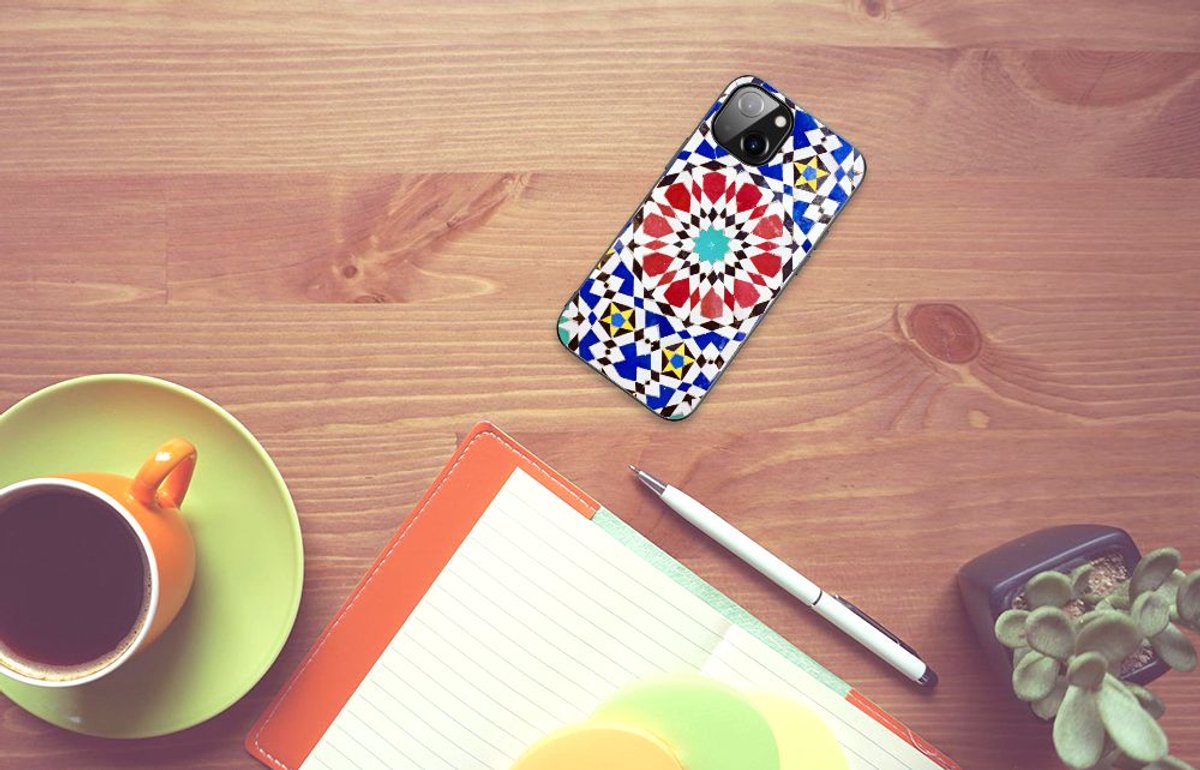 Apple iPhone 13/14 Marmeren Print Telefoonhoesje Mozaïek