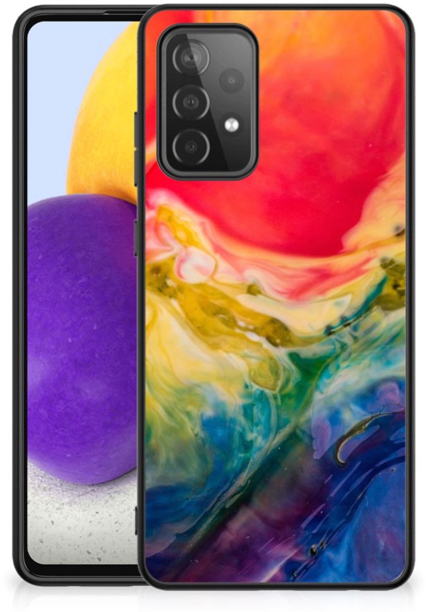 Kleurrijke Telefoonhoesje Samsung Galaxy A72 (5G/4G) Watercolor Dark