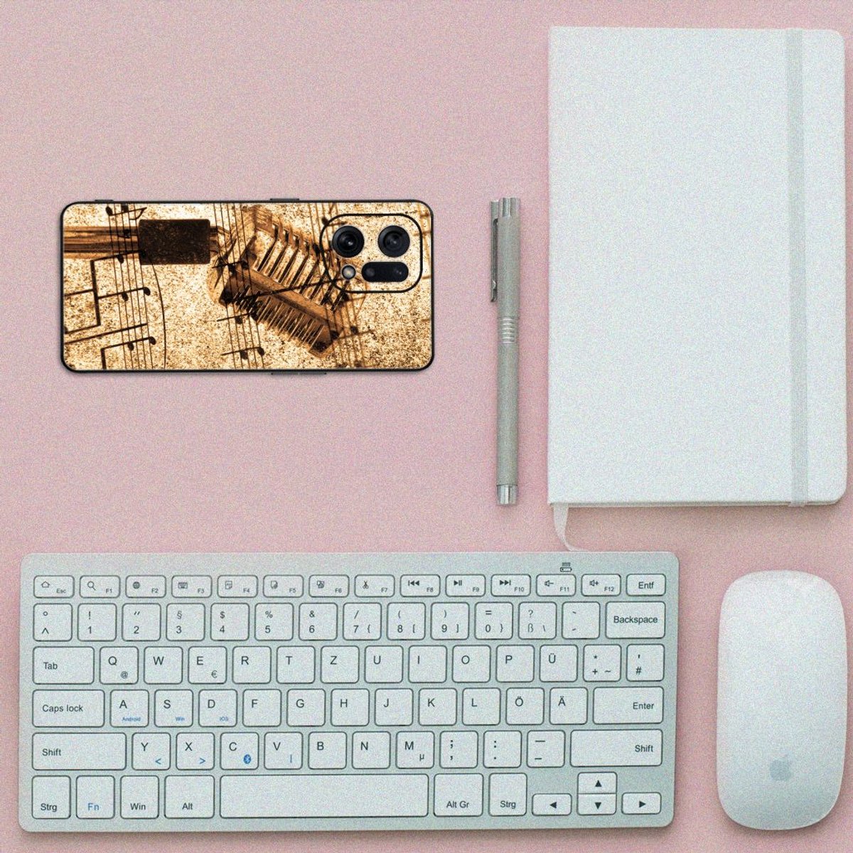 OPPO Find X5 Silicone Back Case Bladmuziek