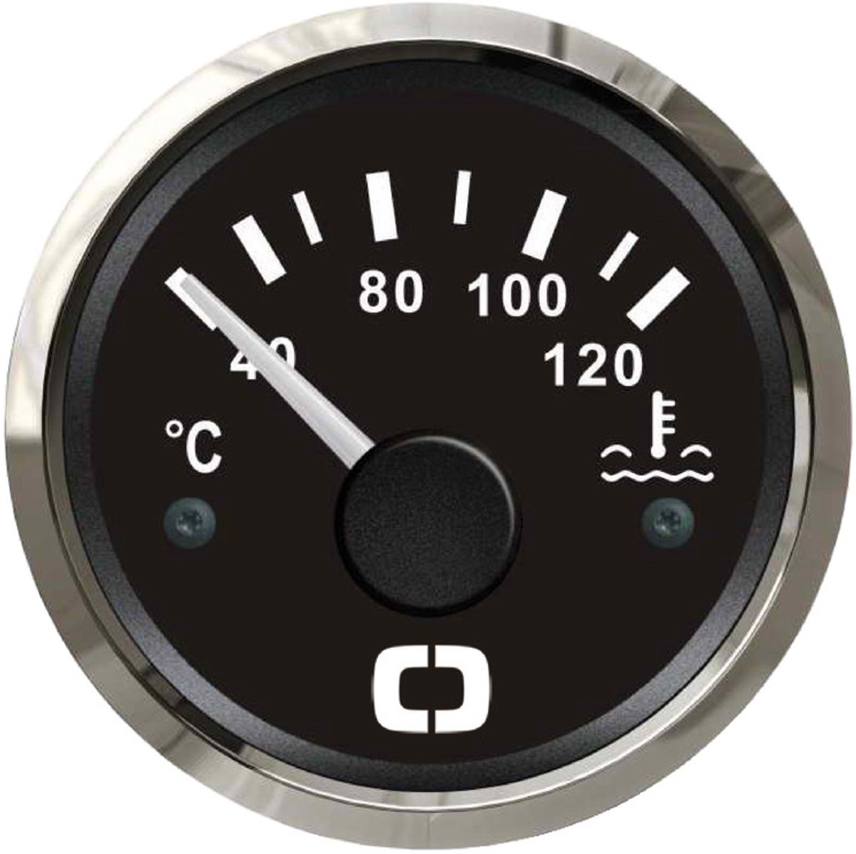 Osculati 12/24V zwarte Watertemperatuurmeter 40/120° Ø51mm gatmaat | 27.321.08