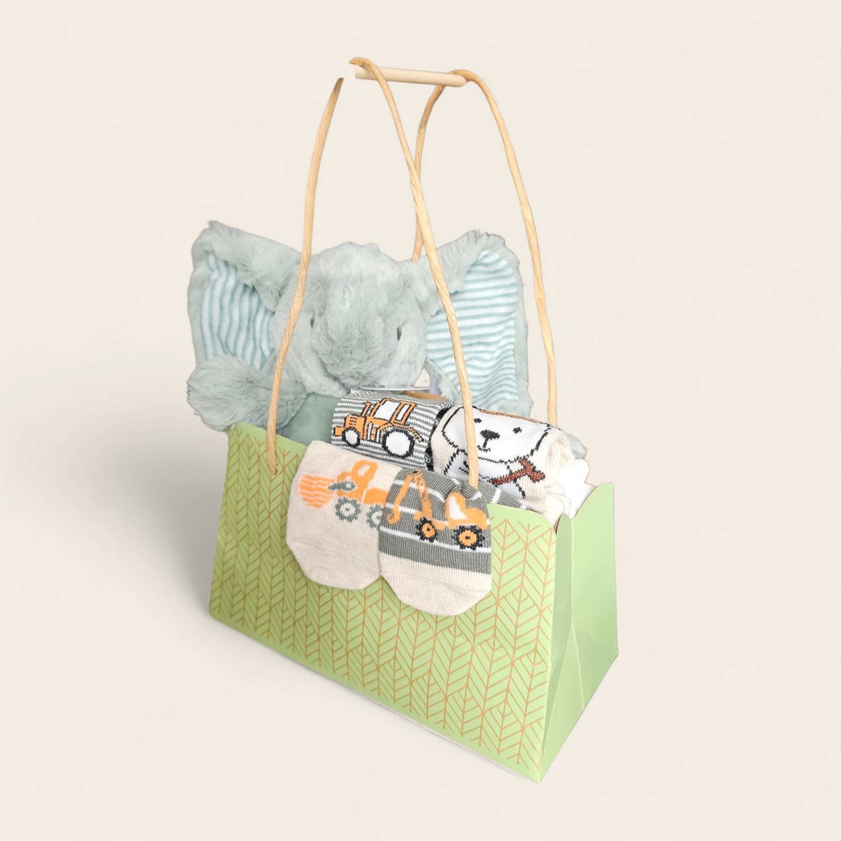 Kraamcadeau tasje met Happy Horse olifant Eddy no.1 – Groen kraamcadeau voor jongen
