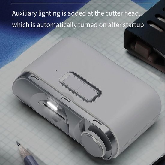 Elektrische nagelknipper - 2 snelheden - automatische nagelknipper met polijstkop en ledlicht - professionele nagelknipper voor kinderen en volwassenen - USB-oplaadbaar- instelbaar(Kleur:Wit) van Merkloos — afbeelding 4