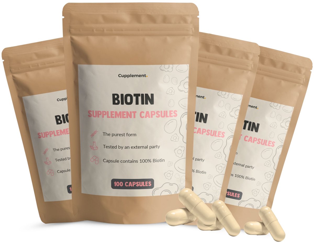 Goedkoopste Cupplement Biotine 10.000MCG 60 Vegan Capsules – Voor Haargroei, Huid & Nagels – Geen Poeder, Tabletten, Shampoo, 5MG of 1000MCG – Geschikt voor Mens, Hond & Paard – Biotin Biotene Bioteen – Superfood Supplement – 30 Dagen Voorraad