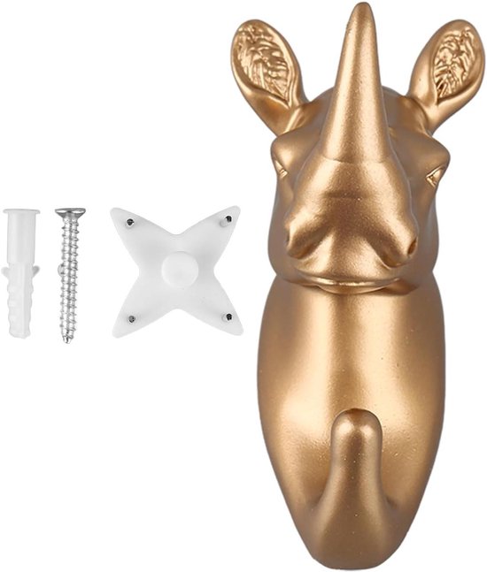 Kapstok Dierenkop Hars Muurhaak, Heavy Duty Hanger Jas Hoed Hoofd Enkele Haak Wanddecoratie voor Opknoping Kleding Jas Hoeden Sleutels Tassen Kapstok