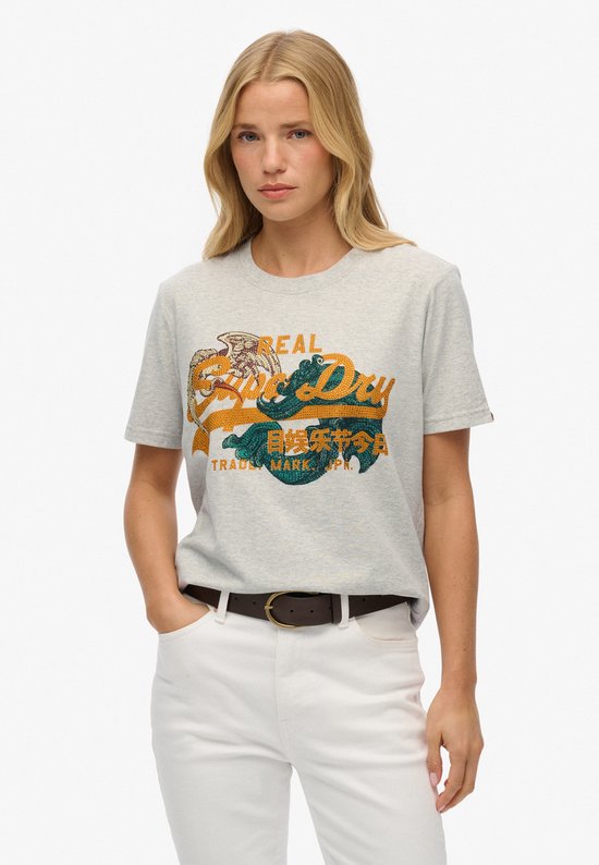 Foto: Superdry tokyo t shirt met vintage logo en relaxte pasvorm dames t shirts