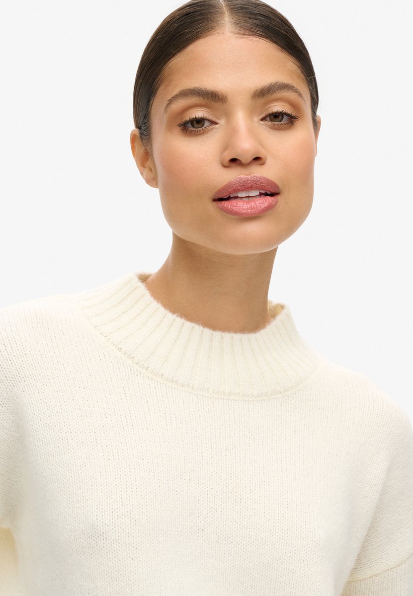 Superdry ESSENTIAL MOCK NECK JUMPER Dames Trui Wit