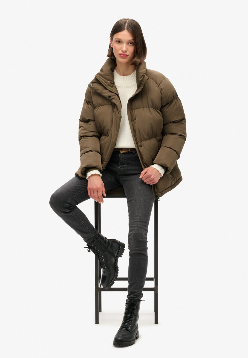 Superdry Halflange pufferjas Dames Gewatteerde jassen Bruin