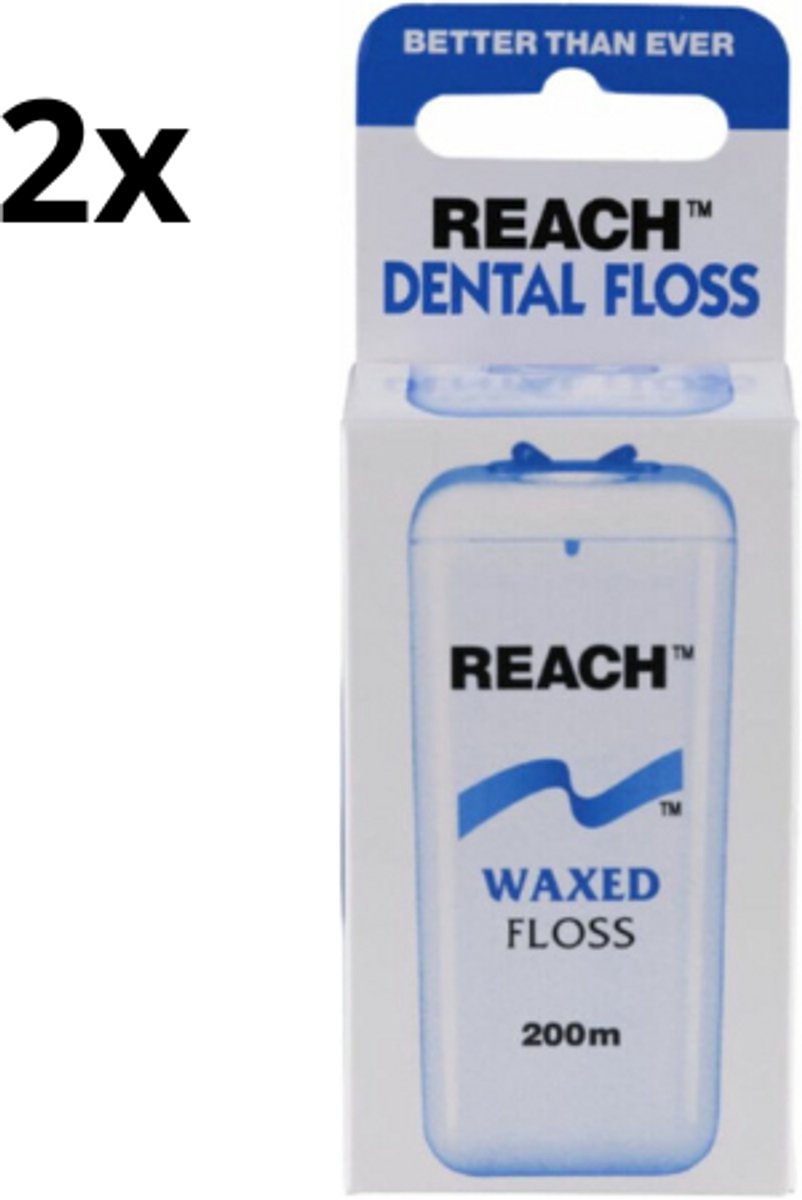 Johnson & Johnson Reach Dental Floss Waxed - 2 x 200 m - Voordeelverpakking