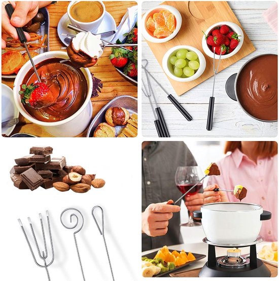10 Stuks Roestvrij Staal Chocolade Dompelvork Set - Chocolade Vork - DIY Bakken - Bonbons - Fruit - Snoep - Cake - Fondue — afbeelding 2