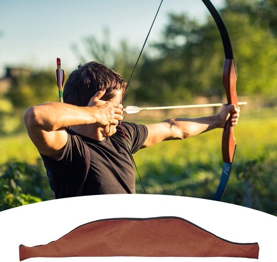 Boogschiettas - 152 cm PU-lederen compoundboog-etui - boog-draagtas - opbergtas voor recurveboog - lange boog - paardenboog - traditionele boog — afbeelding 3