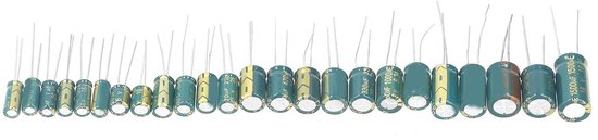 460Pcs Elektrolytische Condensator Kit - Inline Aluminium Elektrolytische Condensator Assortiment Kit - 6.3V 50V Groen - Elektronica Onderdelen