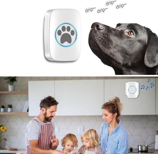 Draadloze Deurbel voor Honden en Katten met LED Flits en 60 Melodieën — afbeelding 2