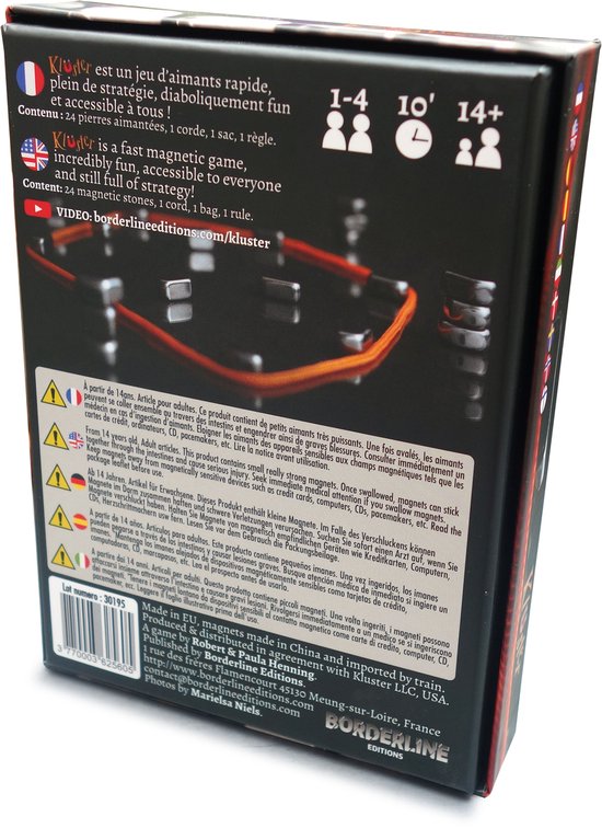 Kluster - Gezelschapsspel - Magnetenspel - 1 tot 4 spelers - vanaf 14 jaar