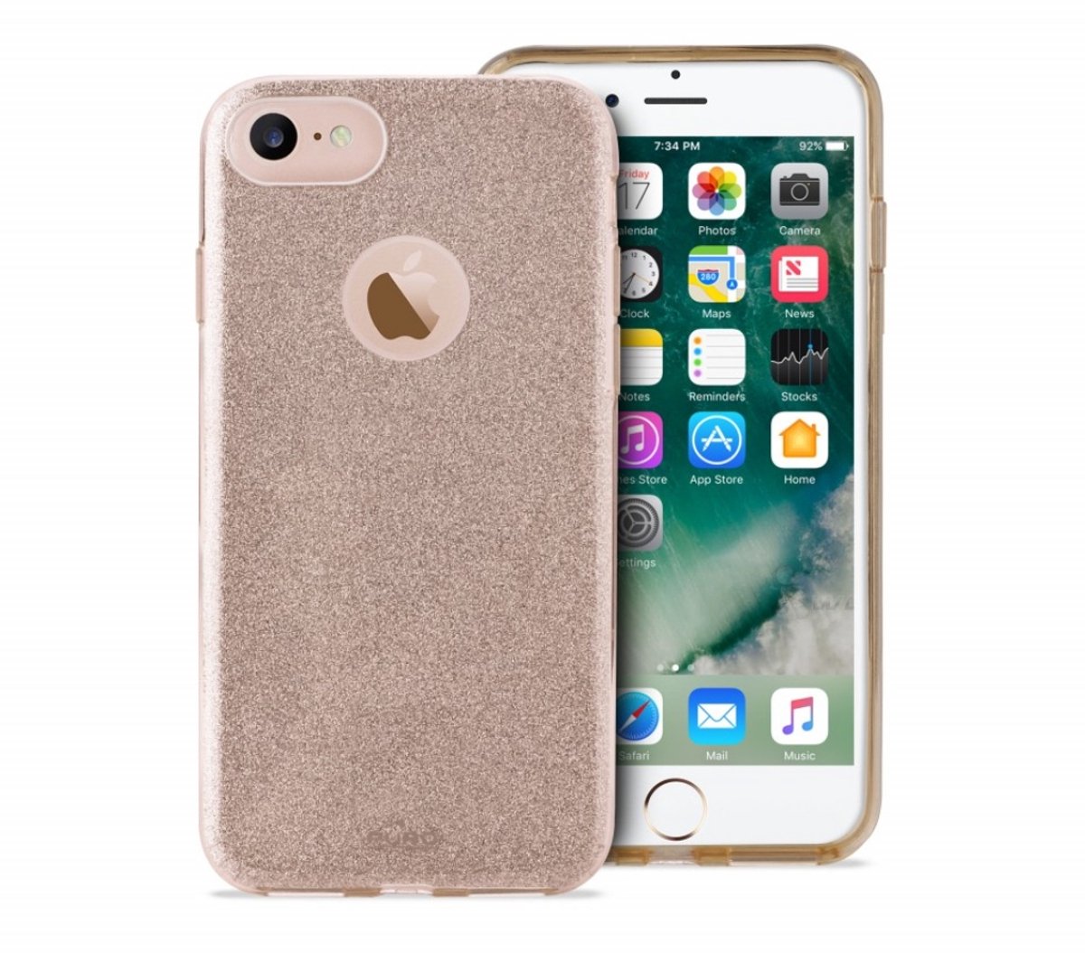 Puro Glitter Shine Cover voor iPhone 7 - Goud