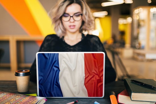 Sticker ordinateur portable - 14 pouces - Gros plan du drapeau de la France