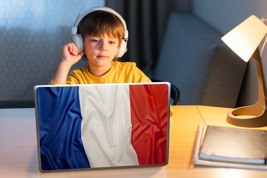 Sticker ordinateur portable - 14 pouces - Gros plan du drapeau de la France