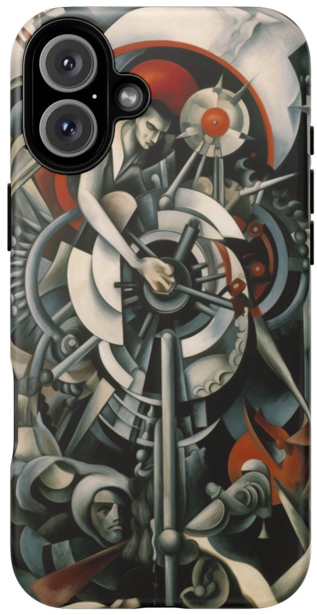 Abstract Geometrisch Arbeider Ontwerp – Telefoonhoesje Geschikt voor iPhone 16 Plus