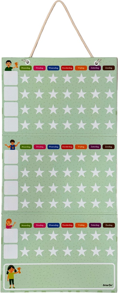 Smarfer - Los Magnetisch Beloningssysteem - 67 x 33,5 cm - Beloningsbord Kind - Weekplanner - Planbord - Beloningskaart - Beloningskalender - Inclusief Whiteboardstift