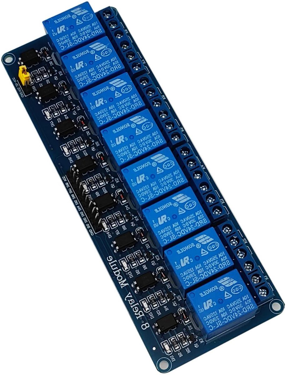 GTIWUNG 1 stuk 8 kanaals 12 V relaismodule, relaismodule 12V, 8 kanalen