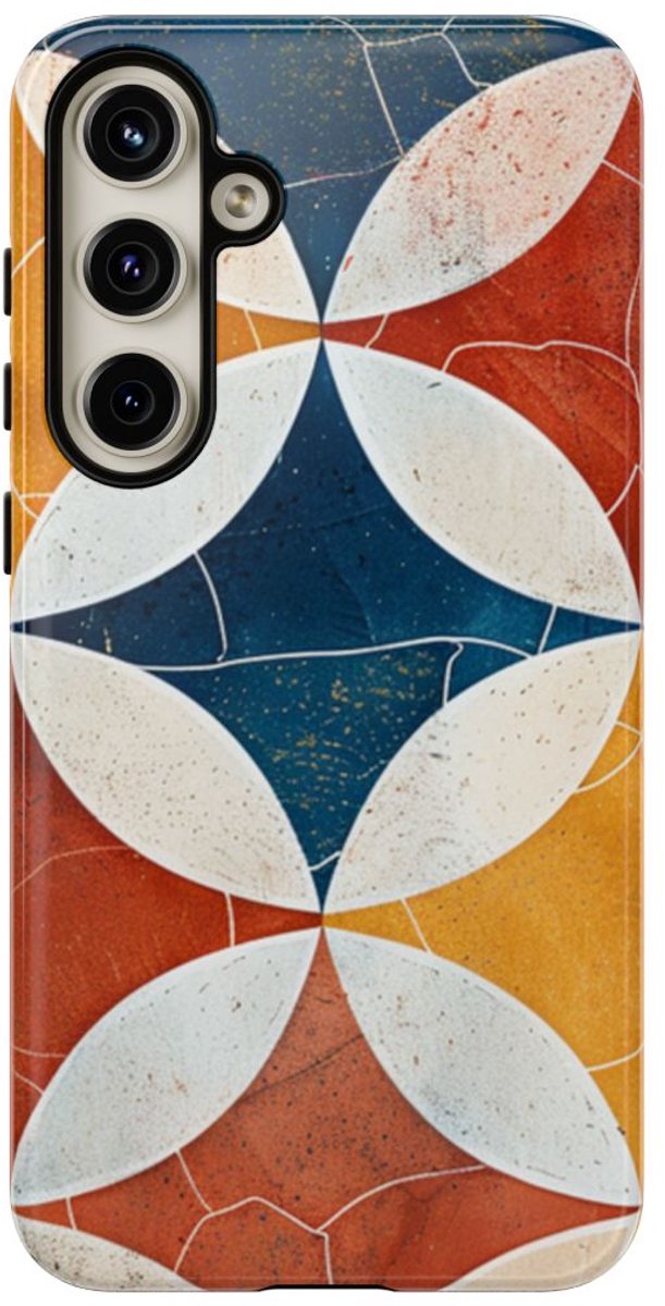 Geometrisch Retro Patroon – Telefoonhoesje Geschikt voor Samsung Galaxy S24 Plus
