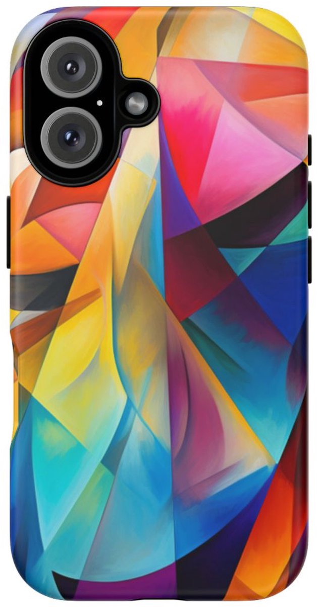 Abstract Geometrisch Kleurrijk Ontwerp – Telefoonhoesje Geschikt voor iPhone 16