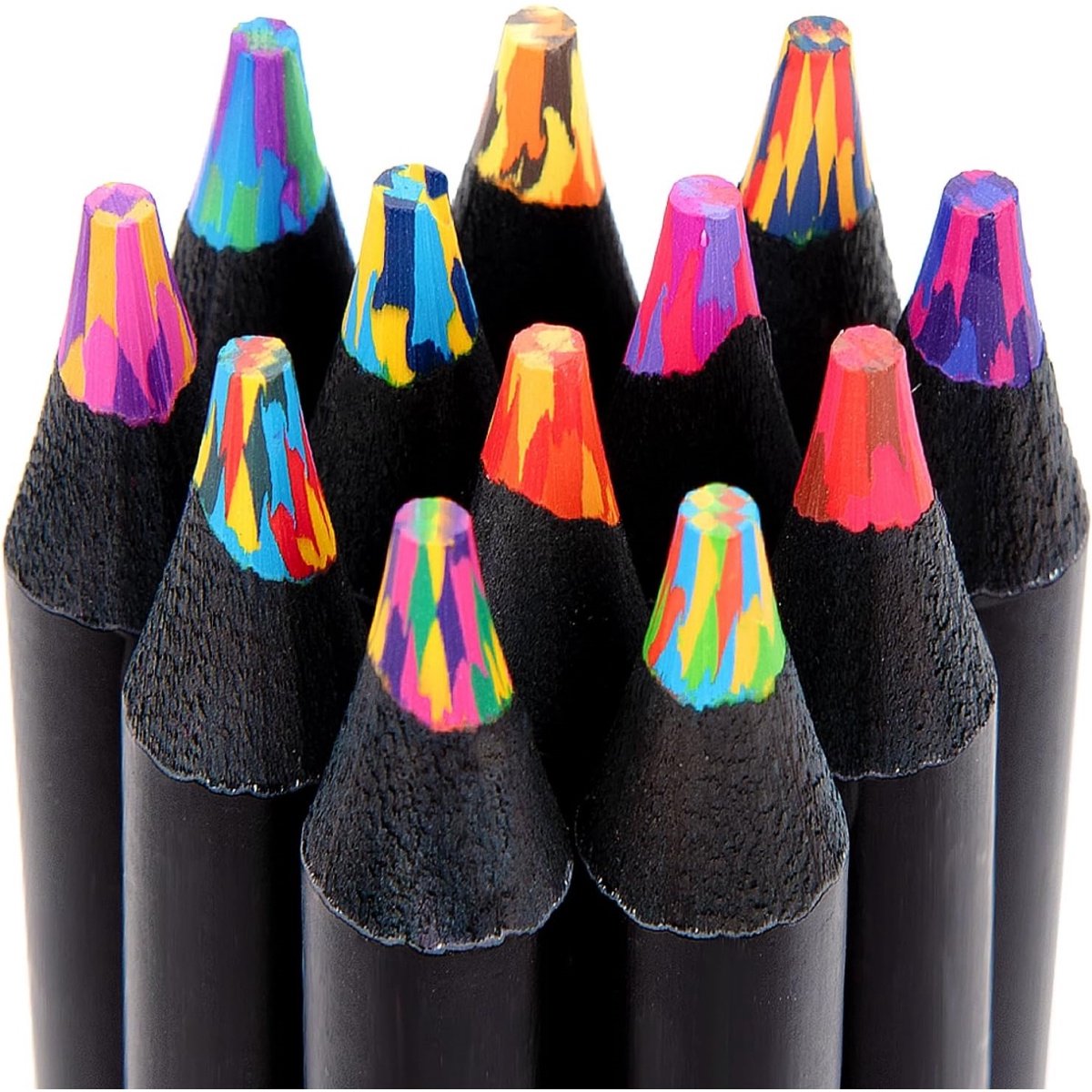 TOVBMUP 12 gekleurde regenboogpotloden - Schoolkegelvullers - Meisjes en jongens die naar school gaan - Cadeau geschikt voor meisjes van 4-12 jaar - Kleurpotloden voor kinderen - Knutselset voor kinderen vanaf 6 jaar - Kinderfeestje als bedankje