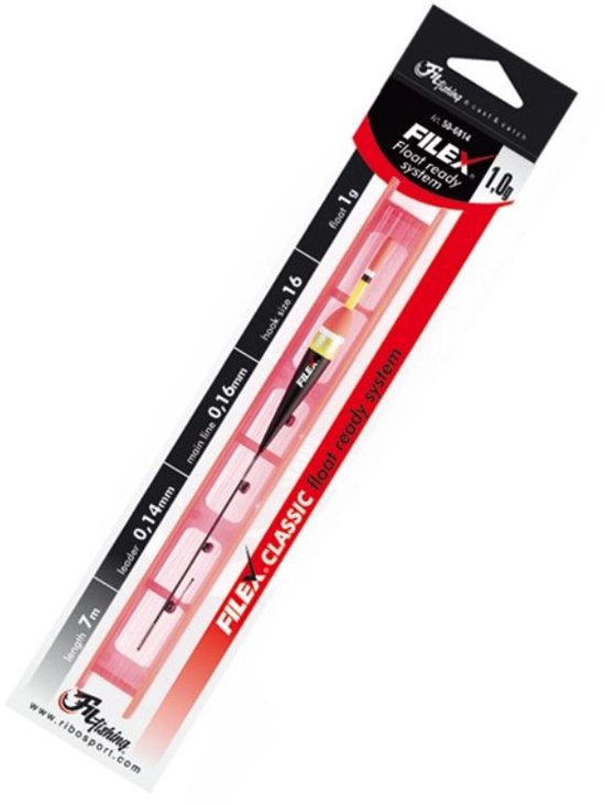 Filex Float System 'Classic' - met 1g dobber - Haakmaat #16 - 0.14mm - Witvis onderlijn - vissen onderlijn - Kant en klaar uitgelood vistuig - Voor vaste stok van Merkloos — afbeelding 4