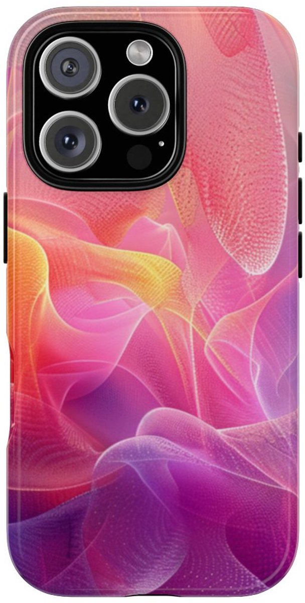 Kleurrijk Abstract Lichtfractal Design – Telefoonhoesje Geschikt voor iPhone 16 Pro