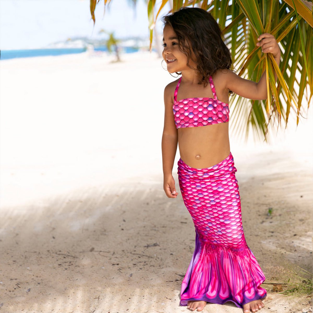 Zeemeerminstaart voor peuters- kinderen maat 3 - Fin Fun Malibu Pink set