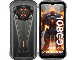 DOOGEE S Punk Pro - Outdoor Smartphone - 20GB RAM +512GB ROM / 2 TB TF- 10800 mAh & 33W - 128dB Lautsprecher- 6.6'' FHD+ 90Hz -LED Lichteffekt -Face ID - Vingerafdruk - Handschoenmodus - NFC- GPS-Oranje