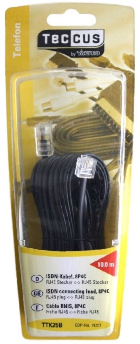 RJ45 8P4C aansluitkabel 10m zwart