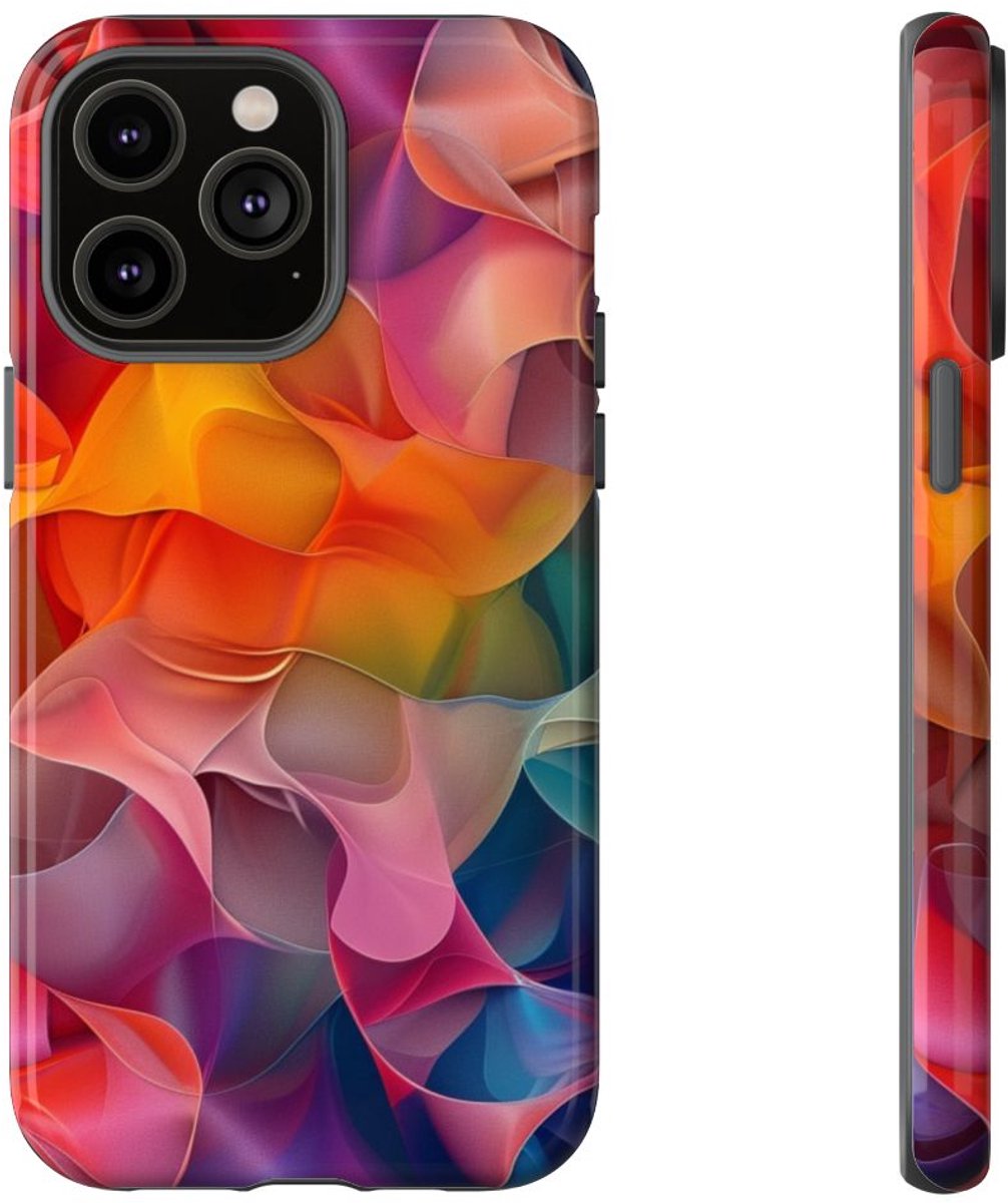 Kleurrijke Abstracte Vloeiende Vormen – Telefoonhoesje Geschikt voor iPhone 14 Pro Max