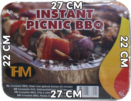 THM Instant PIcnic wegwerp BBQ - Grill oppervlak 27 x 22 cm - 8 stuks van THM — afbeelding 3