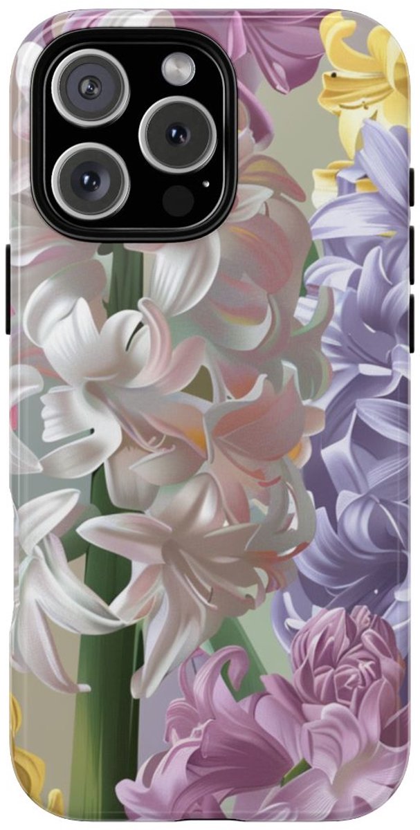Kleurrijk Hyacinten Bloemenpatroon – Telefoonhoesje Geschikt voor iPhone 16 Pro Max
