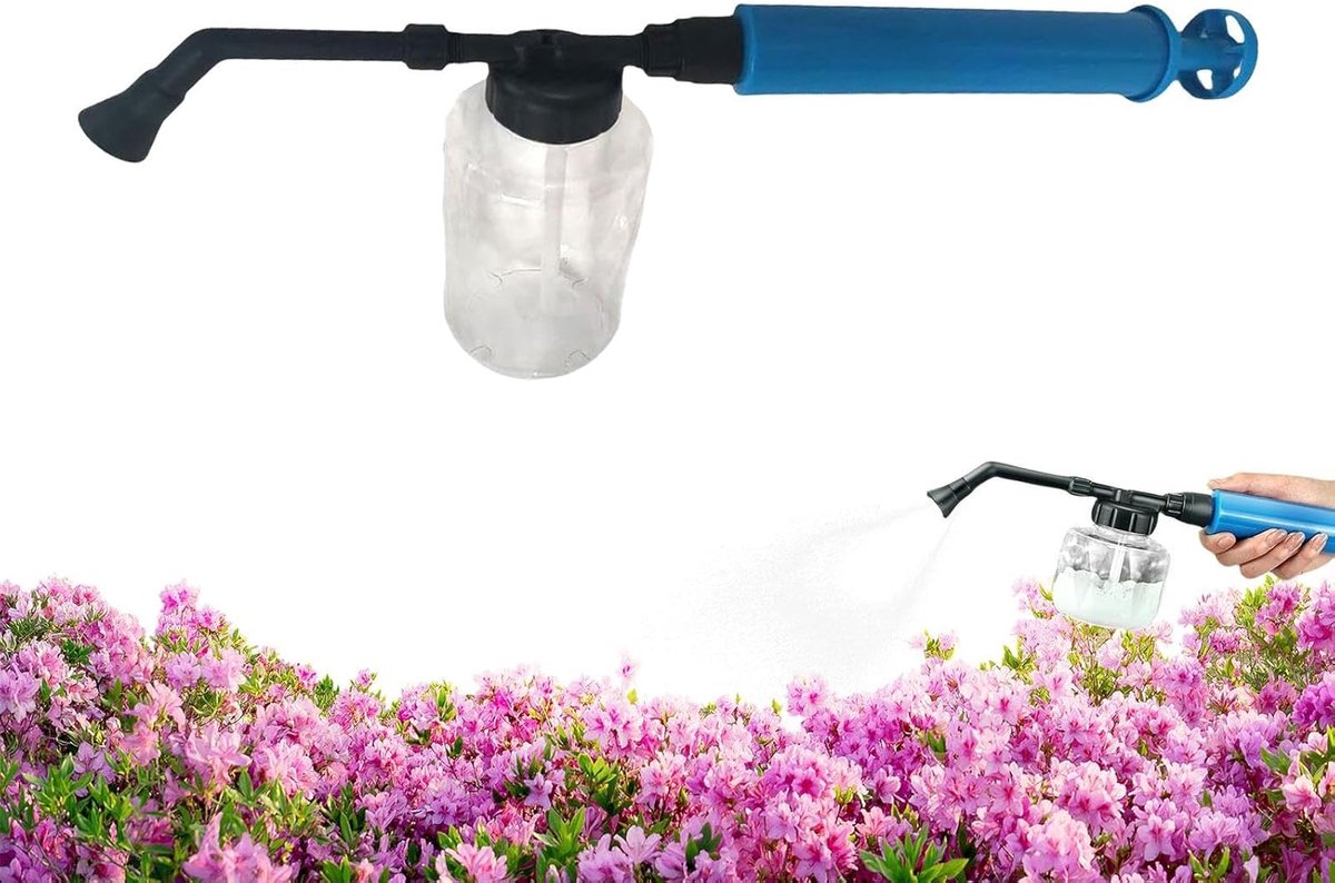 Duster - Bestuiver - Fruitbloeiende bestuivingstool - Tuinstofzuiger Poeder Applicator - Draagbaar - Plantenstofzuiger - Diatomeeënaarde Sproeier met Push-Pull Luchtpomp - Geschikt voor binnen- en buitenkassen - Blauw