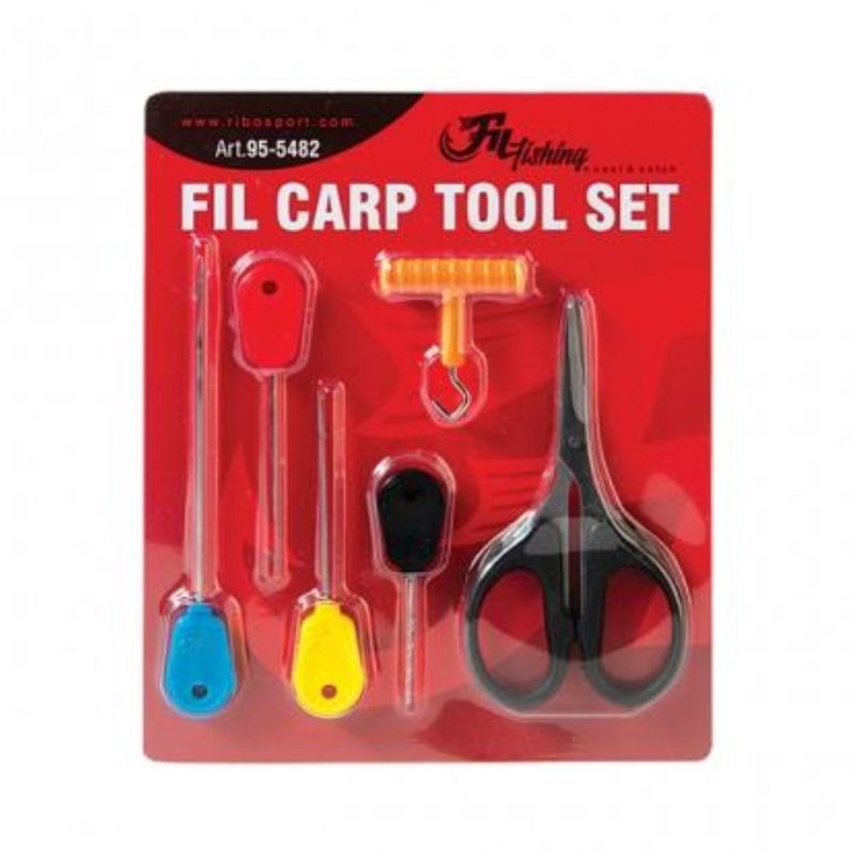 Fil Carp Tool Set - 6-delig - met Boilienaalden, Schaar, Boilieboor & Knot Puller - Karper vissen Rigmateriaal - Baiting Needle - Boilienaald