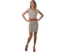 Sexy Verpleegster Kostuum – Wit/Rood Jurkje met Diadeem | Erotisch Rollenspel Maat S