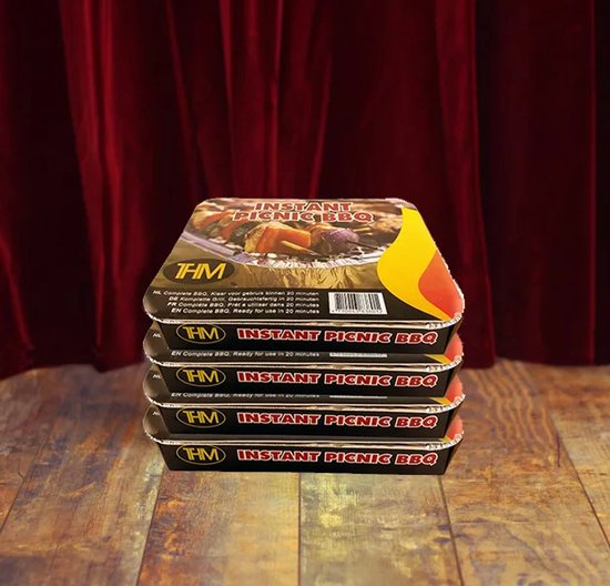 THM Instant Picnic wegwerp BBQ - Grill oppervlak 27 x 22 cm - Voordeeldoos 4 stuks