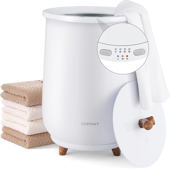 COSTWAY 23 l handdoekwarmer met 3 warmtestanden, 20/40/60/90 minuten-timer, warmte-emmer voor handdoeken, badhanddoekverwarmer, 34 x 54 cm