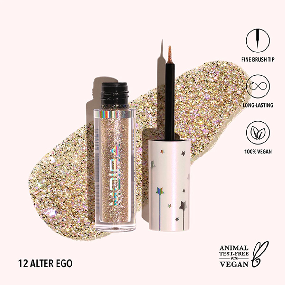 Moira Glitter Glitter Liner - 12 - Alter Ego - VEGAN - Korean Beauty - Eyeliner - 2.5 ml