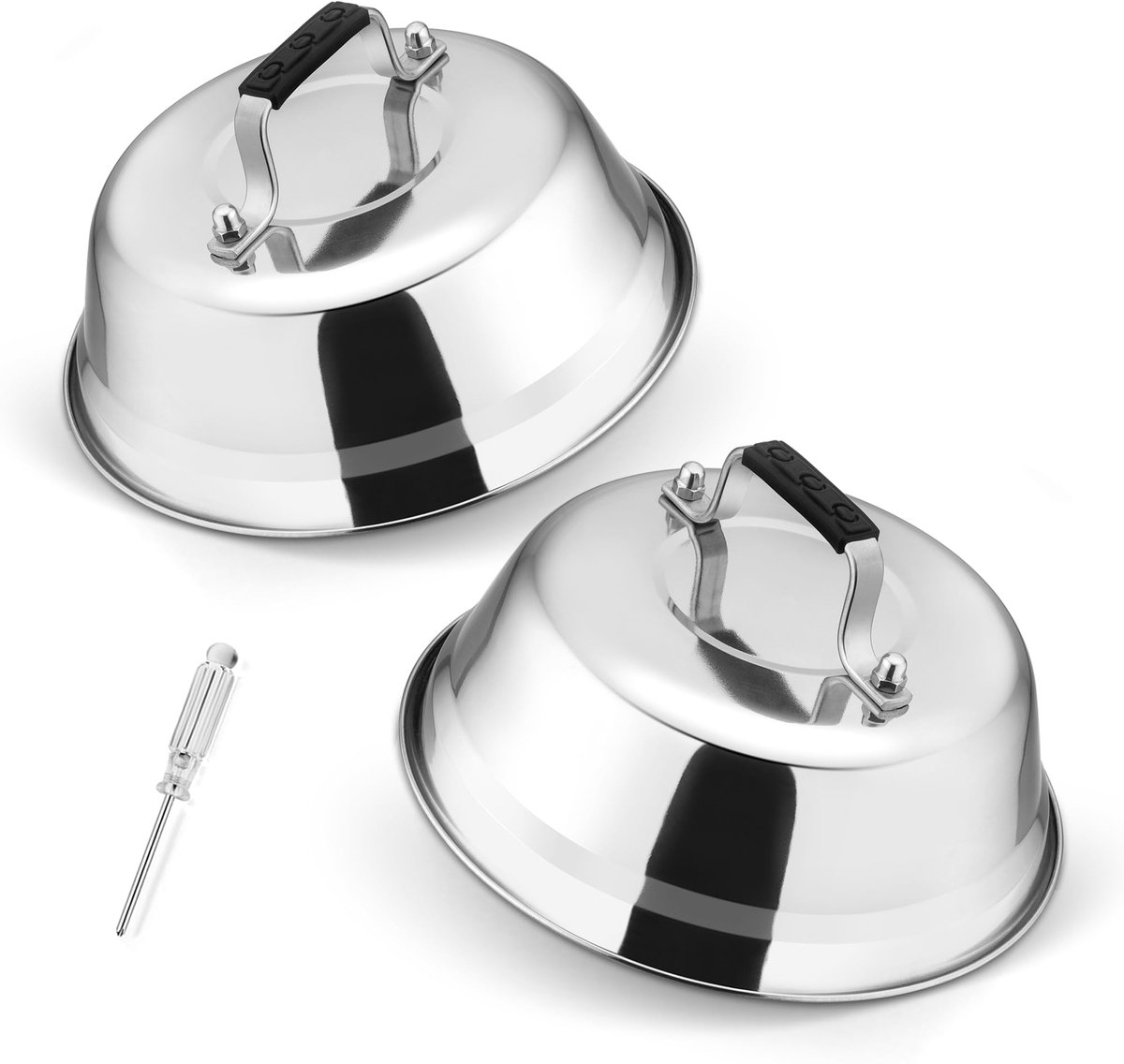 Burger Stolp - Hittebestendig Roestvrij Staal - Voor Burgers - 2 Stuks 22,8 cm